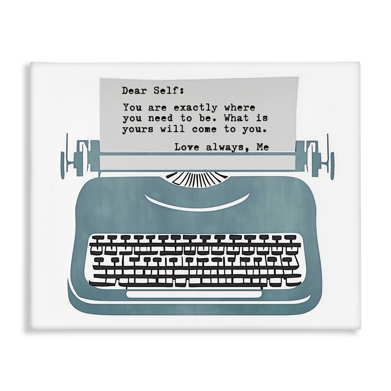Stupell Industries Inspirational Typewriter Note to Self Canvas, design by Annabelle Hall